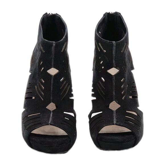 BCBGeneration Women's Morocco Black Suede High Heel Strap Shoes Size 6.5 In Box - Picture 5 of 16